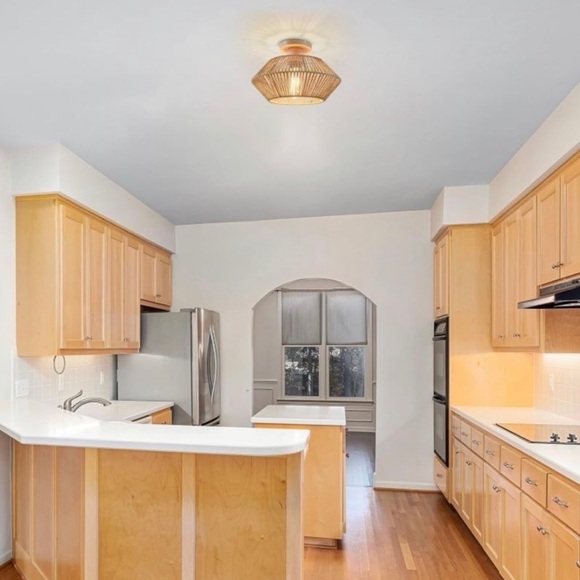 Woven Rattan Light Fixture Ceiling Mount, 12.7'' - Picture 5 of 8